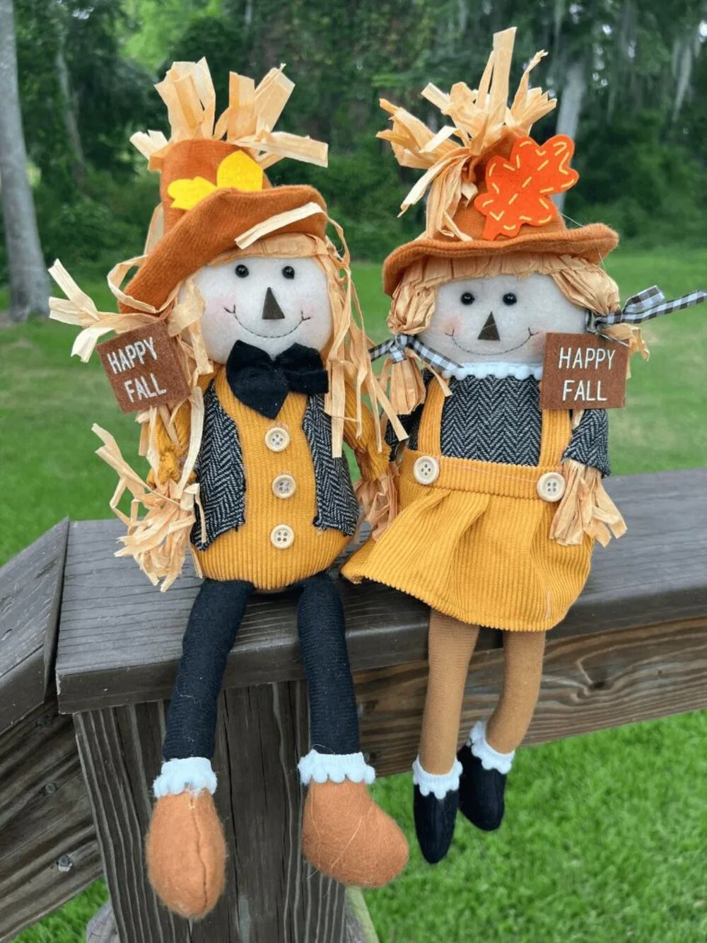 Scarecrow Shelf Sitter Shelf Sitter Home Fall Autumn Table Decoration 2 Pieces